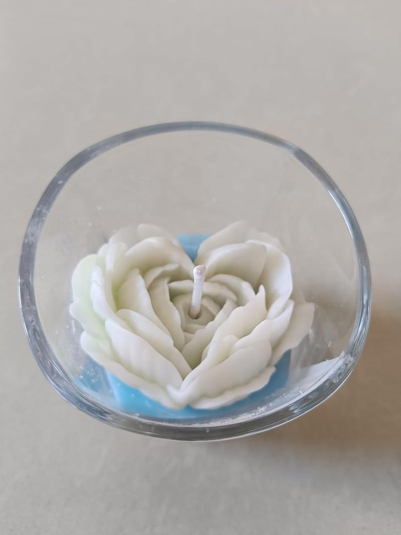 nurture NURTURE Decorative Blue Rose Design Candle for Diwali Festive Special Candles for Home Decor Decoration  - Image 4