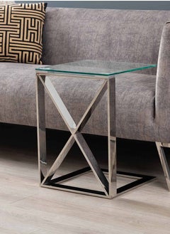 C Shaped Side Table for Living Room Furniture, 55cm End Table with Metal Frame & Tempered Glass Tabletop, X Shaped Design Sofa Table for Laptop - pzsku/Z7585ACDFBCE1F6746DE4Z/45/_/1731416326/18e7fce5-61e6-4b2c-818c-727d8ee7e390