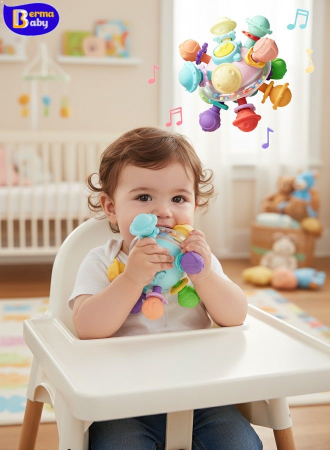 Berma Baby ألعاب التسنين للأطفال من عمر 12 شهرًا فما فوق، ألعاب التسنين الحسية للأطفال حديثي الولادة، ألعاب مضغ، ألعاب عضاضة خشخيشة، ألعاب أطفال نشطة للإمساك، ألعاب مضغ، هدايا عيد الميلاد - Image 1