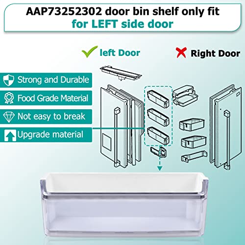 Feikeer UPGRADED AAP73252302 Refrigerator Door Bin (Left) Compatible with LG, Kenmore Elite Door Shelf Assembly, Fit LFX31945ST LFXC24726S LMXC23796D LMXC23796S LMXS30796D LFX25991ST01 AAP73252311 Door Bin - Image 2