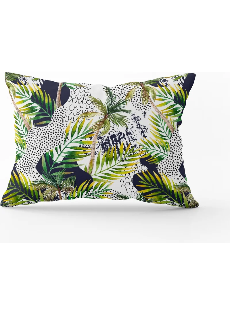 Cango Home White Green Tropical Leaf Patterned Cushion Pillow Case - CGH026-3550 Double Sided Printed