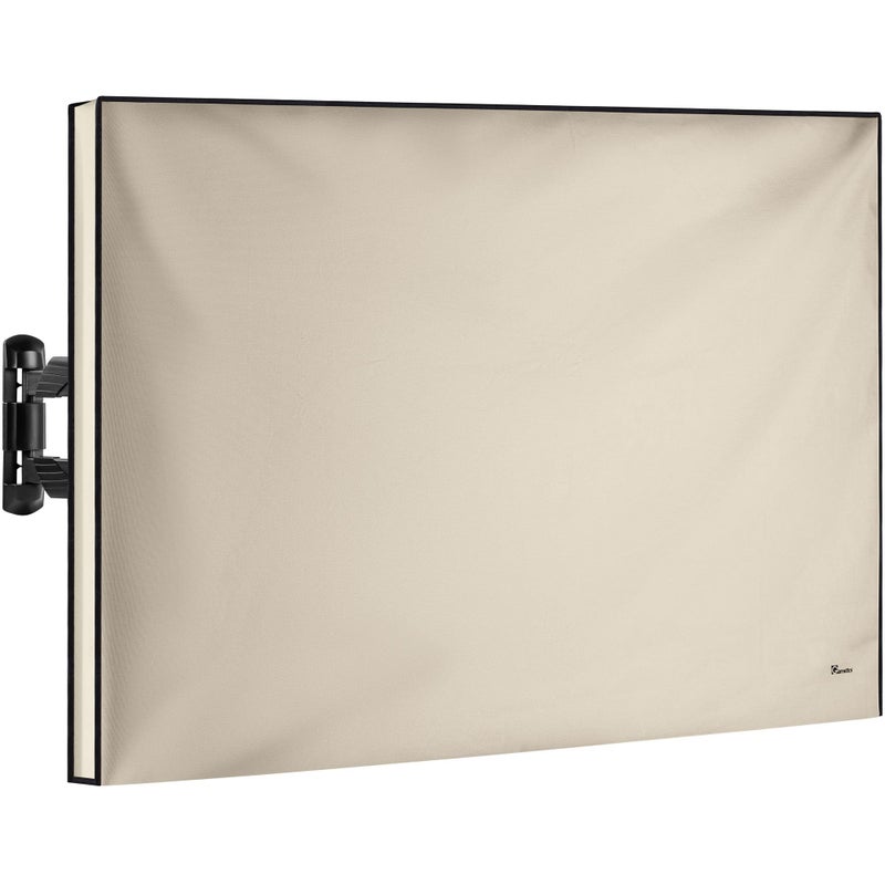 Garnetics Outdoor TV Cover 60"-65" inch - Universal Weatherproof Protector for Flat Screen TVs - Fits Most TV Mounts and Stands - Beige - Image 1