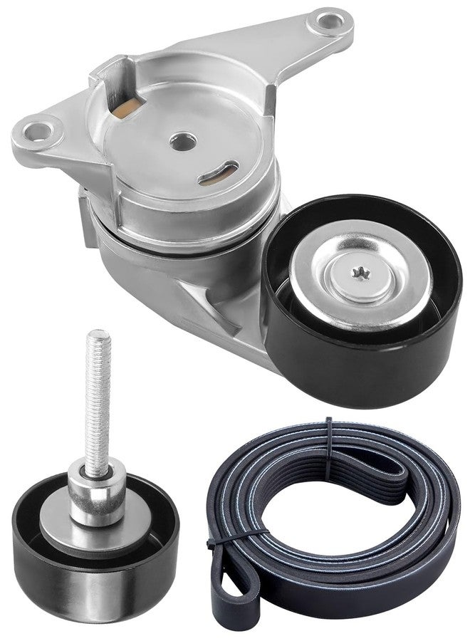 TIKSCIENCE Serpentine Belt Tensioner Drive Component Kit Fit for Chevy Equinox Traverse Buick Enclave Lacrosse GMC Acadia Terrain Cadillac XTS SRX Replace 12610680 12626644 6K938 - Image 1