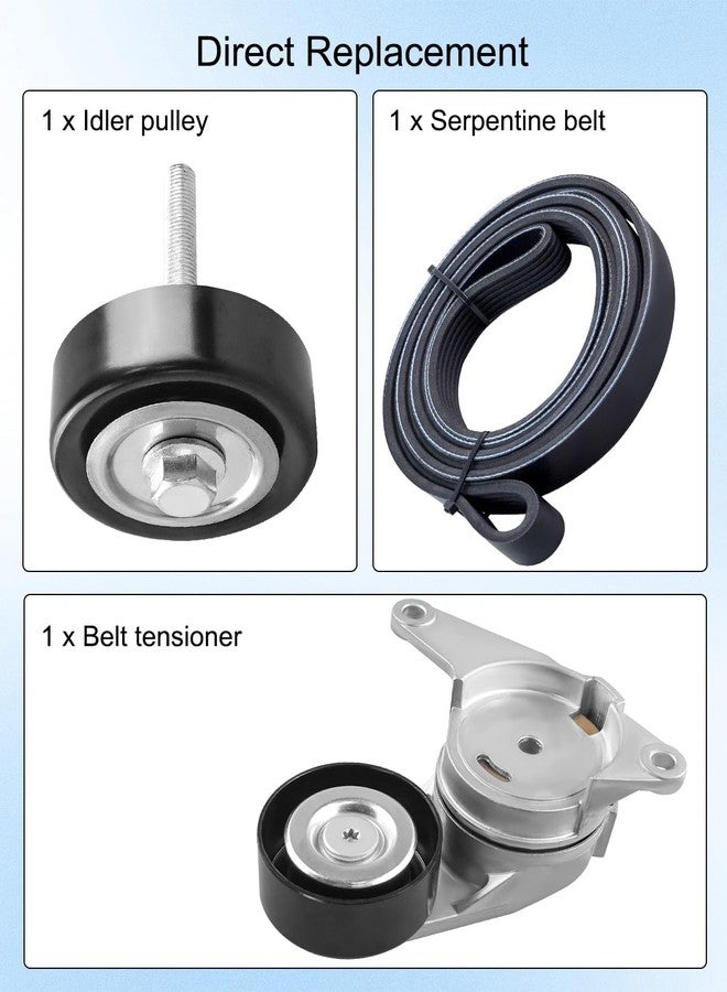 TIKSCIENCE Serpentine Belt Tensioner Drive Component Kit Fit for Chevy Equinox Traverse Buick Enclave Lacrosse GMC Acadia Terrain Cadillac XTS SRX Replace 12610680 12626644 6K938 - Image 5