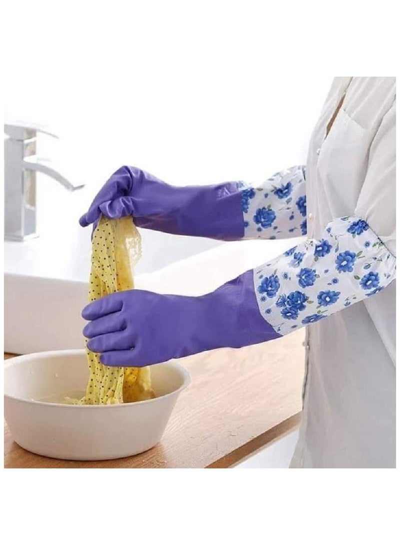 Long inner lined rubber gloves multi colours  - Image 2
