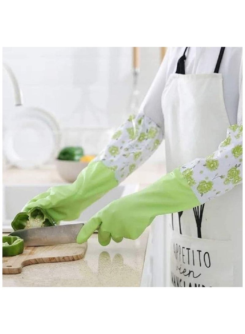 Long inner lined rubber gloves multi colours  - Image 4
