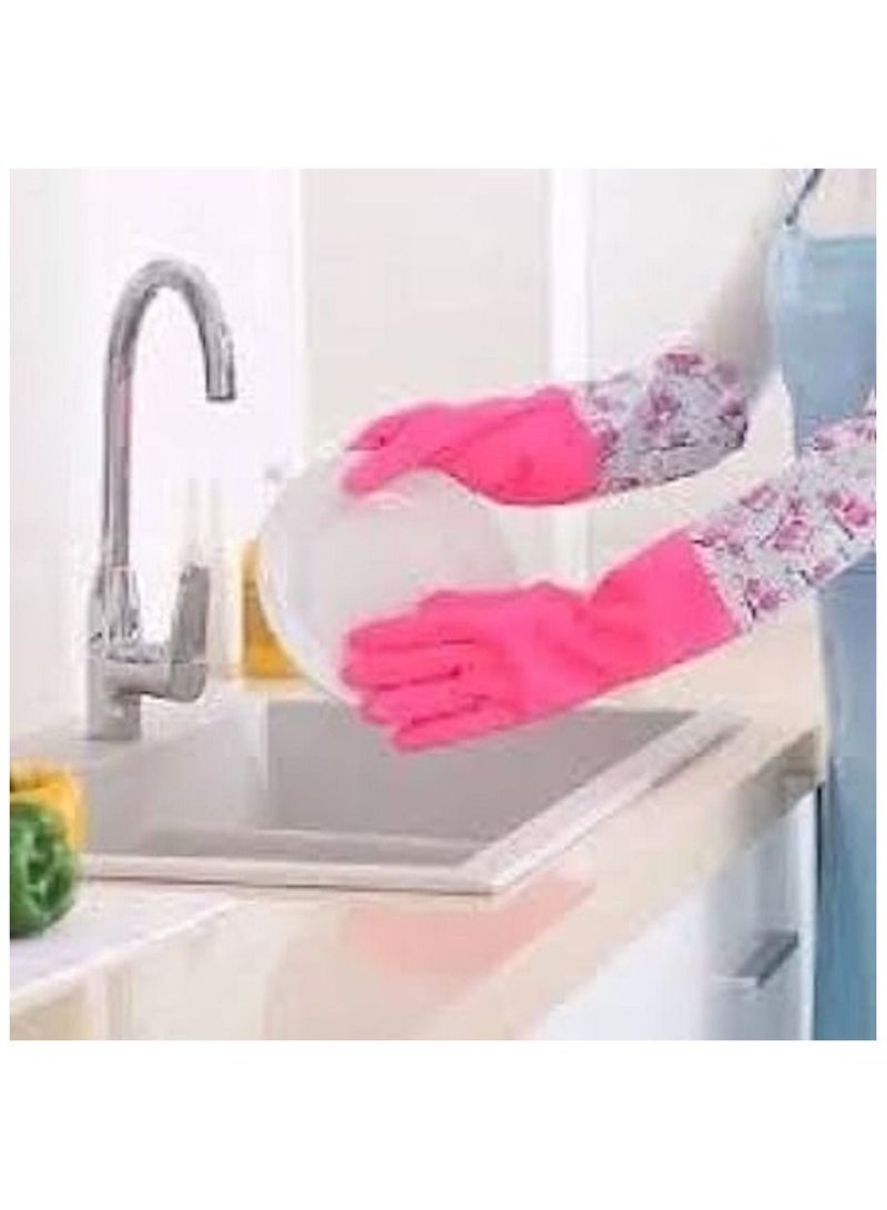 Long inner lined rubber gloves multi colours  - Image 3