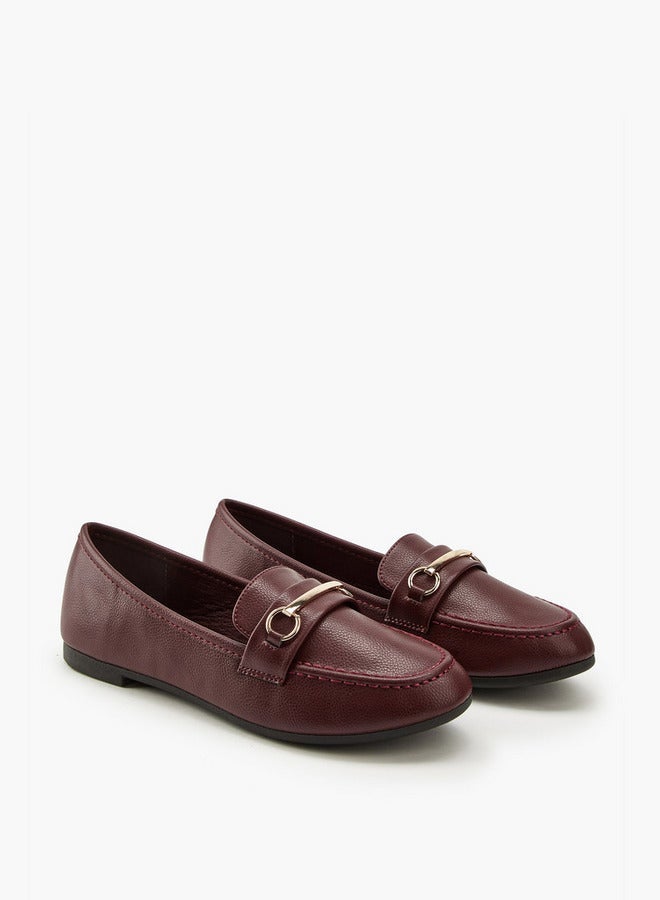 Flora Bella By Shoexpress Metallic Accent Slip-On Loafers - Image 2