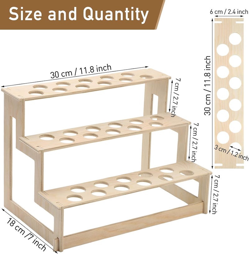 Queekay حامل مخروط الآيس كريم Queekay 1 قطعة مع 33 فتحة حامل مخروط خشبي لعرض الوافل في حفلات الطعام والمناسبات مثل أعياد الميلاد وحفلات الزفاف - Image 2