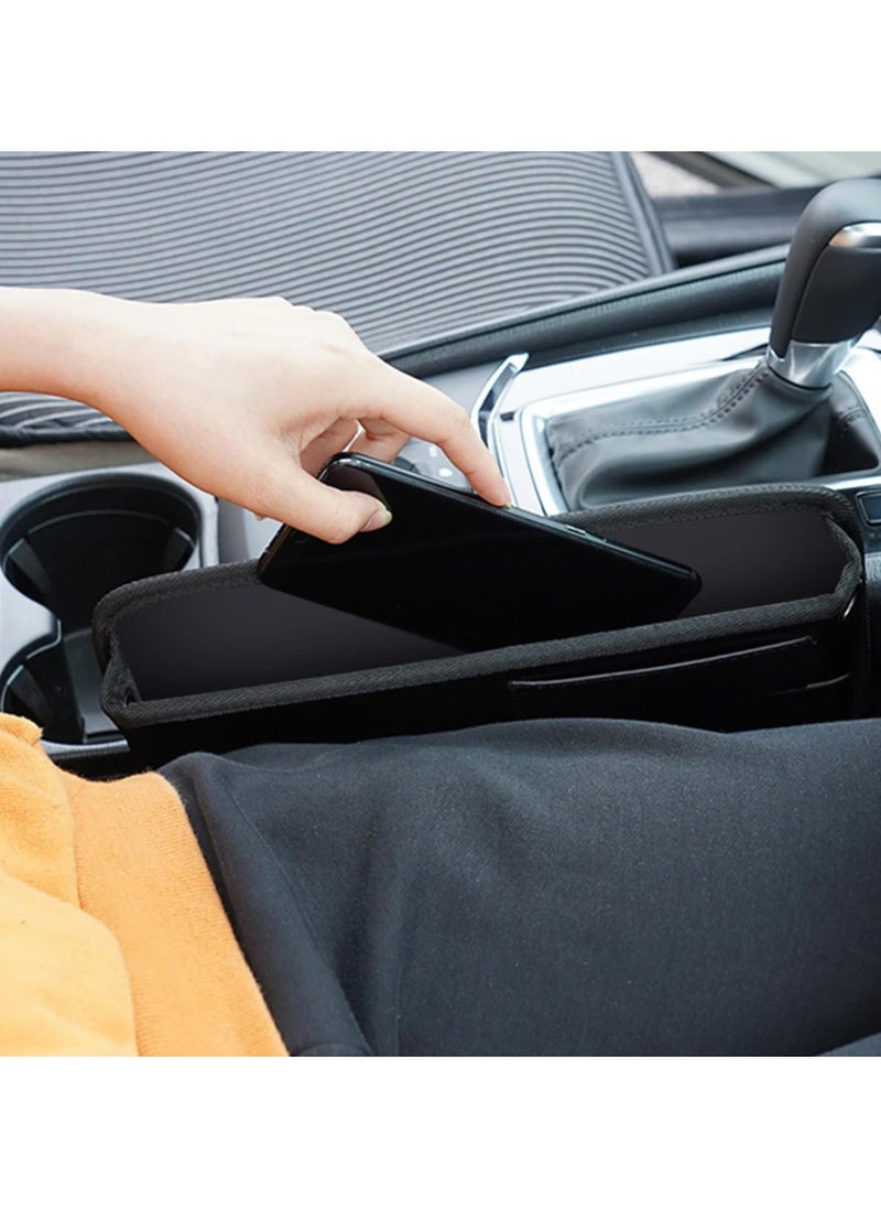 SYOSI Car Seat Gap Storage Bag PU Leather, Console Side Car Seat Crevice Filler Organizer, Car Seat Side Pocket Organizer, with Charger Cable Hole, Car Interior Accessories, for Phones Glasses Keys  - Image 5