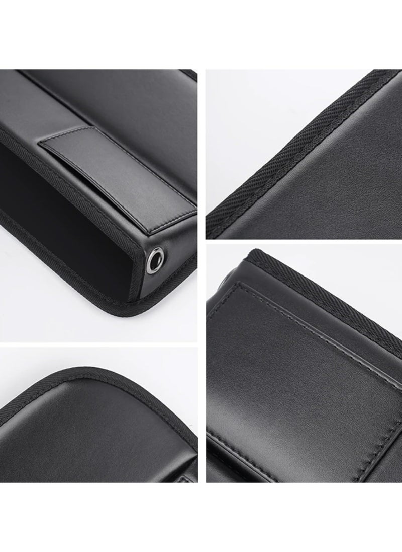 SYOSI Car Seat Gap Storage Bag PU Leather, Console Side Car Seat Crevice Filler Organizer, Car Seat Side Pocket Organizer, with Charger Cable Hole, Car Interior Accessories, for Phones Glasses Keys  - Image 4
