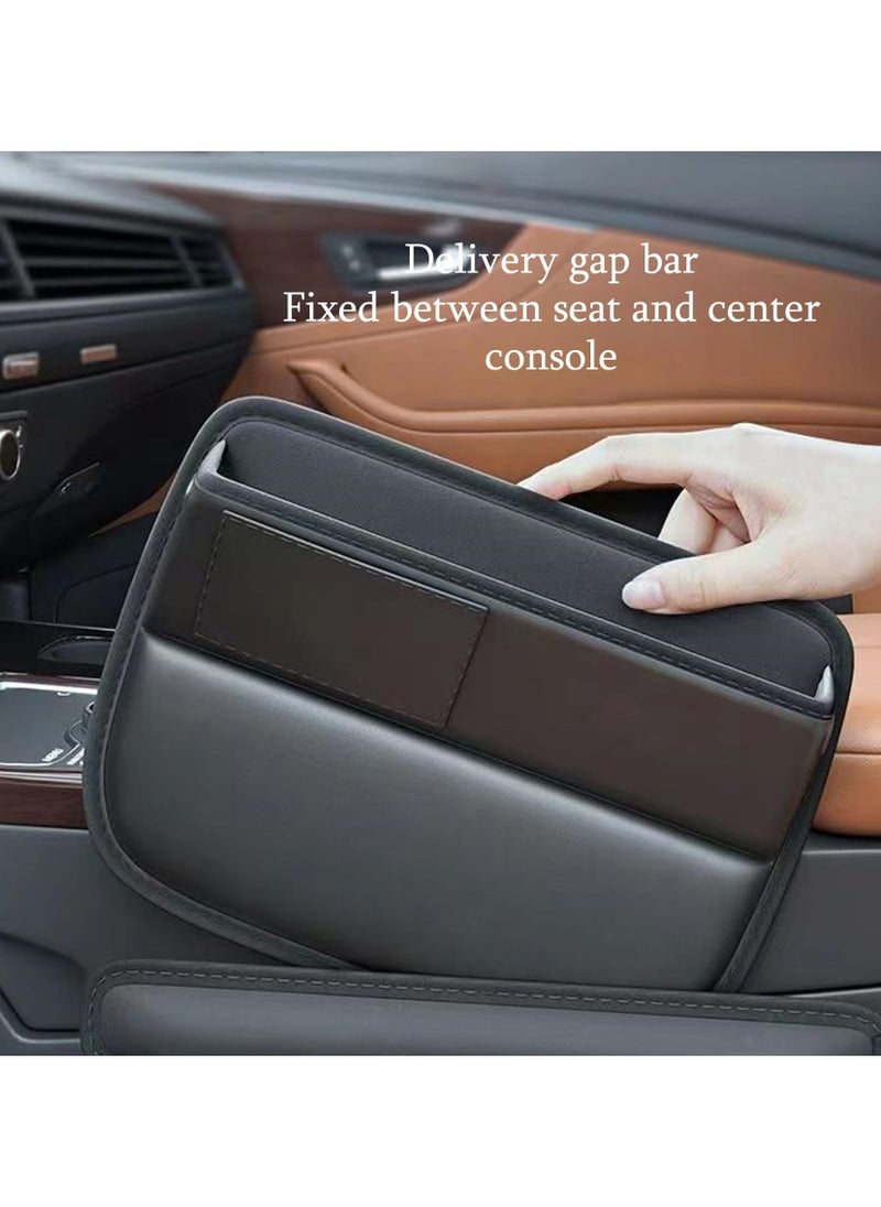 SYOSI Car Seat Gap Storage Bag PU Leather, Console Side Car Seat Crevice Filler Organizer, Car Seat Side Pocket Organizer, with Charger Cable Hole, Car Interior Accessories, for Phones Glasses Keys  - Image 3