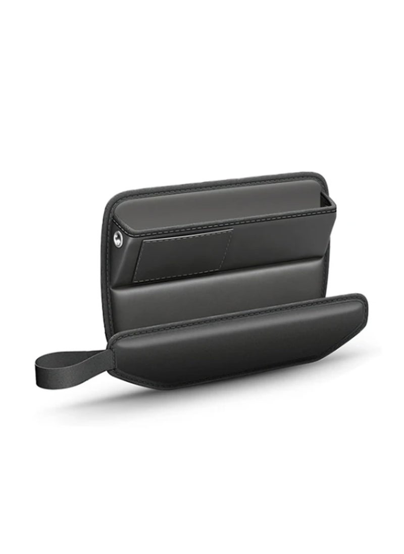 SYOSI Car Seat Gap Storage Bag PU Leather, Console Side Car Seat Crevice Filler Organizer, Car Seat Side Pocket Organizer, with Charger Cable Hole, Car Interior Accessories, for Phones Glasses Keys  - Image 1