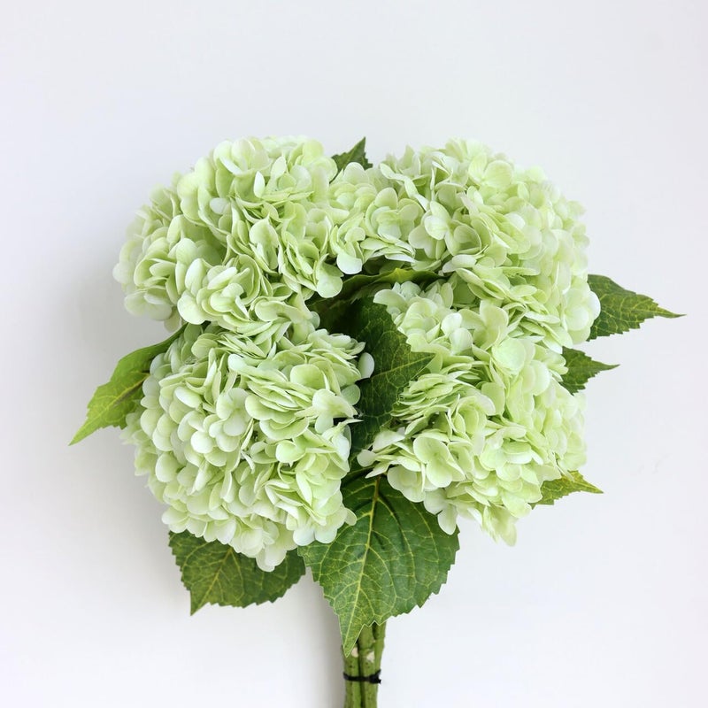 Buart 3PCS Long Stem Big Size Flowers Artificial Silk Hydrangea Lifelike Flowers Real Touch Green Artificial Flowers Wedding Shower Bride Bouquets Office Living Room Table Decorations (21 Inch) - Image 1