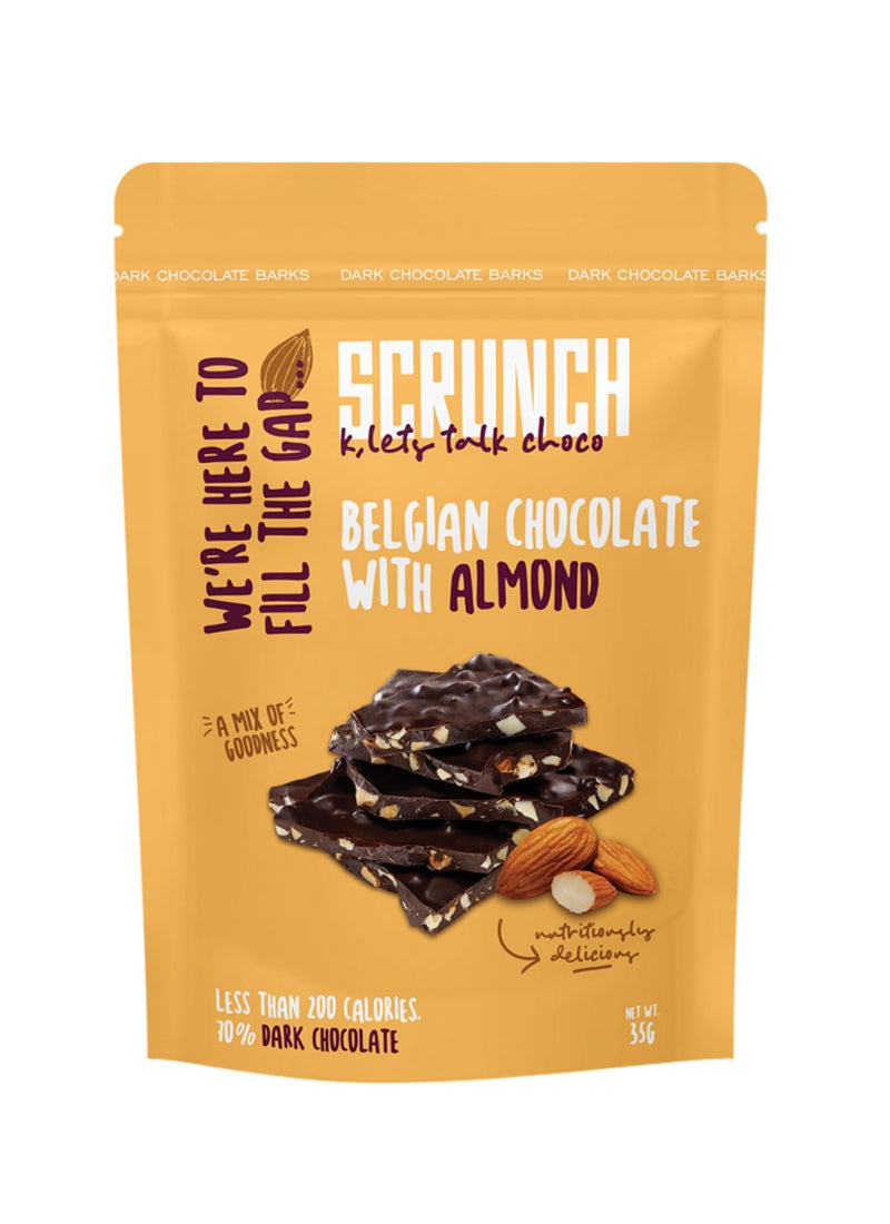 SCRUNCH Belgian Dark Chocolate Almond Barks - Image 1