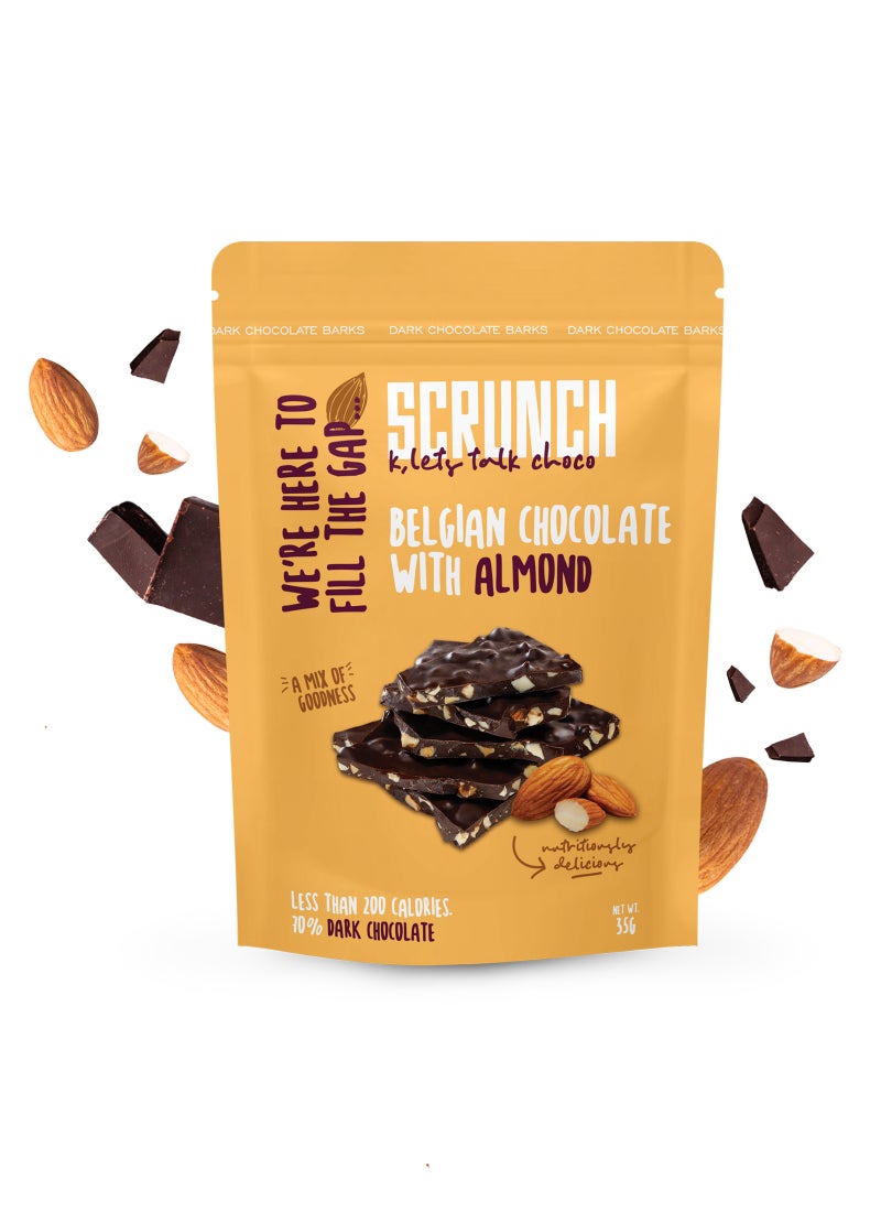 SCRUNCH Belgian Dark Chocolate Almond Barks - Image 3