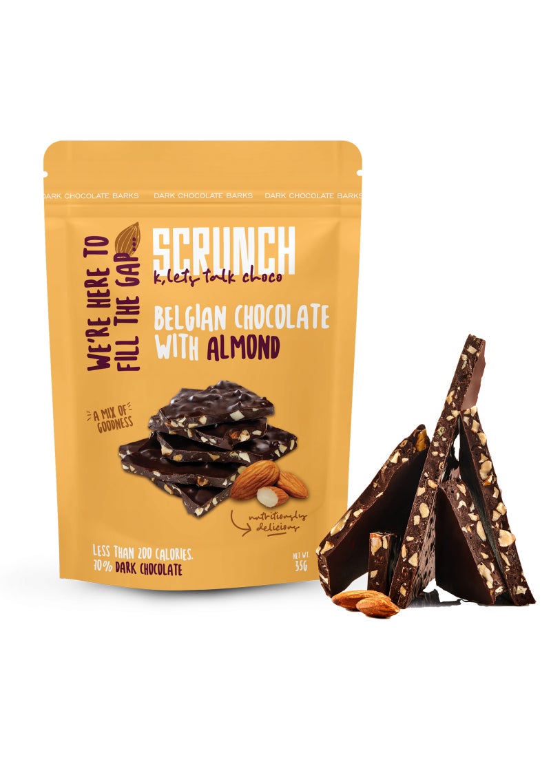 SCRUNCH Belgian Dark Chocolate Almond Barks - Image 4