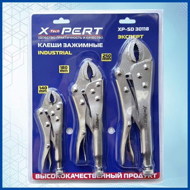 Locking Pliers Set: 5-Inch 7-Inch 10-Inch Silver Carbon Steel - Heavy-Duty Locking Mechanism Non-Slip Handles Multi-Purpose Clamping Pliers for Home DIY Mechanics Workshop Automotive Repairs - Image 5
