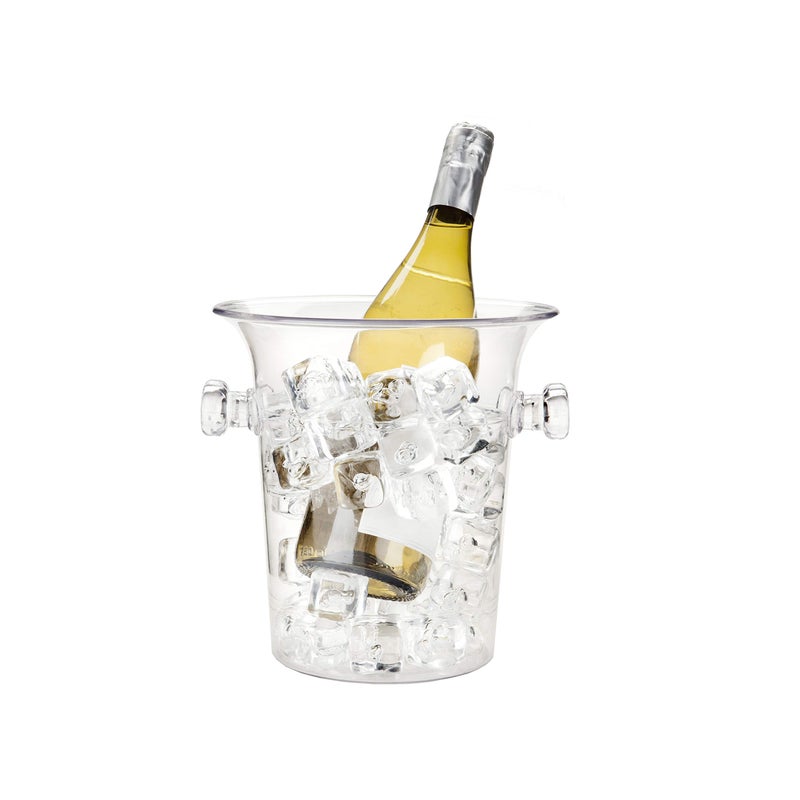 True Clear Acrylic Ice Bucket with Handles 3Liter Capacity Durable Wine and Champagne Bucket Perfect Ice Buckets for Parties BBQs Weddings Picnics Holidays Outdoors 875 x 825 Set of 1