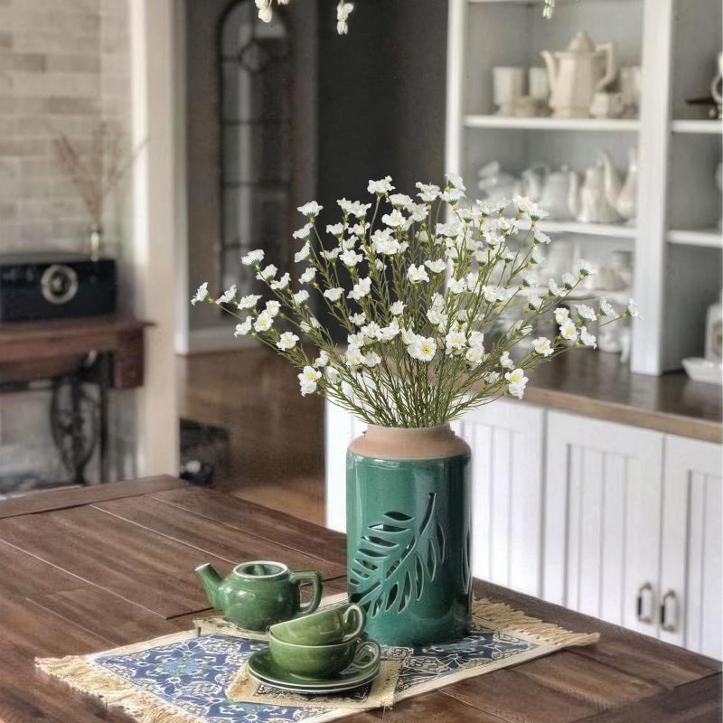 Cityes 10 Pcs Artificial Wildflowers With Stems Bulk Silk Spring Flowers 21 Inch Fake Forsythia Branches White Faux Wildflowers Floral Arrangements For Home Decor Indoor Outdoor Wedding Centerpieces - Image 4
