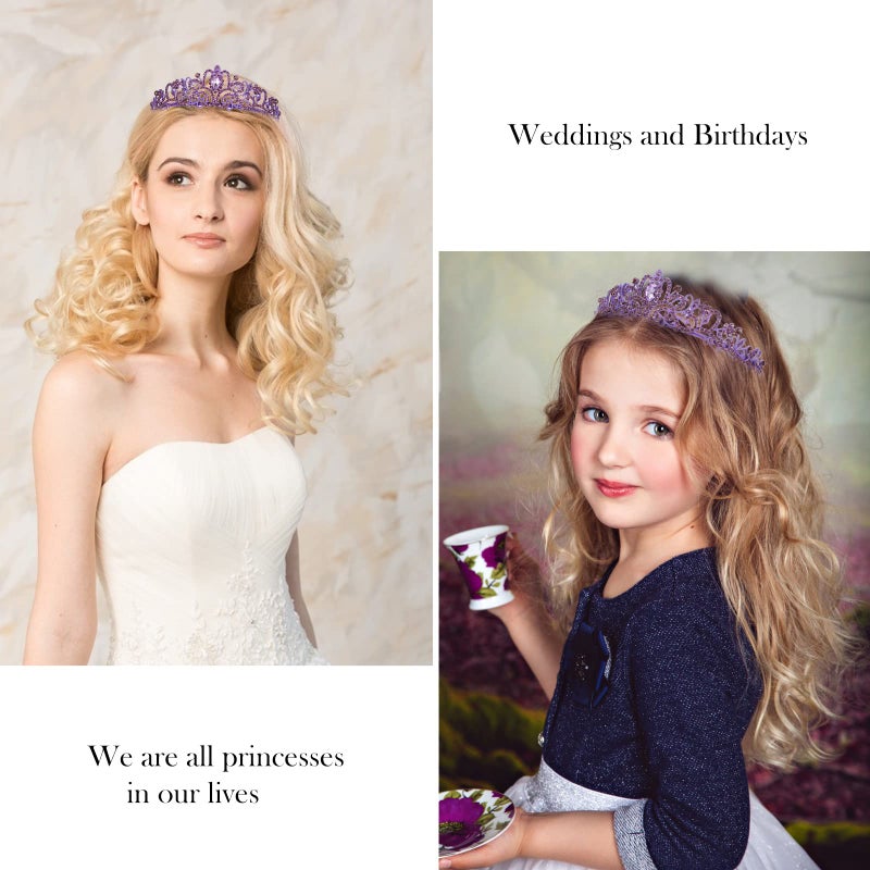 Velscrun Happy Birthday Queen Violets Tiara Crowns for Women, Birthday Girl Sash, Party Favors & Decorations - Image 3