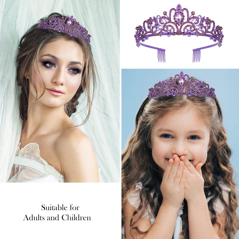 Velscrun Happy Birthday Queen Violets Tiara Crowns for Women, Birthday Girl Sash, Party Favors & Decorations - Image 4