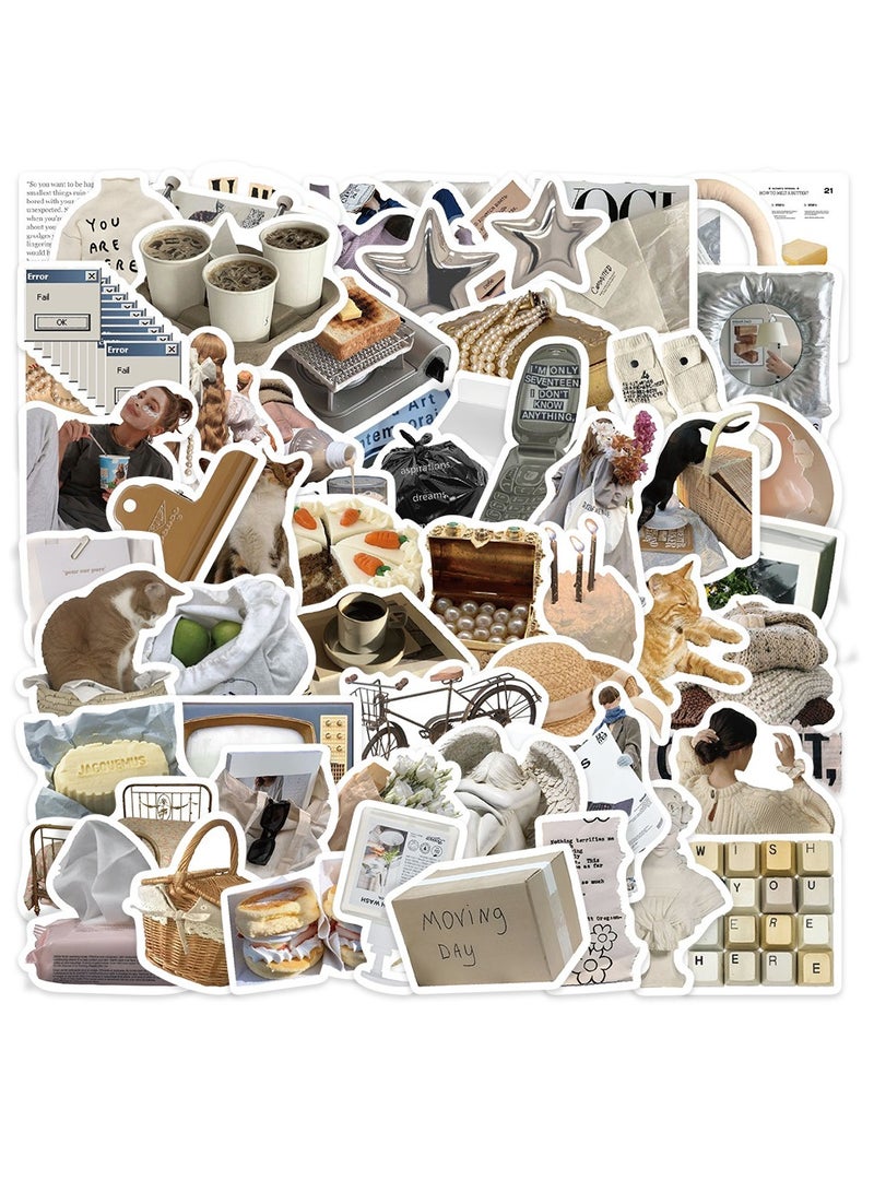 63 Pcs Minimalist Korean Stickers, Laptop Ledger, Water Cup, Ipad Phone Case Decoration, Waterproof Sticker - Image 1
