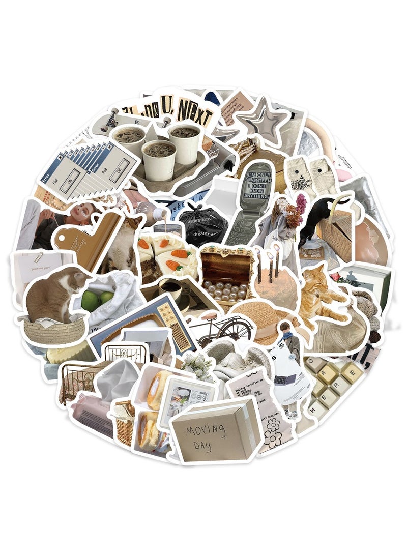 63 Pcs Minimalist Korean Stickers, Laptop Ledger, Water Cup, Ipad Phone Case Decoration, Waterproof Sticker - Image 2
