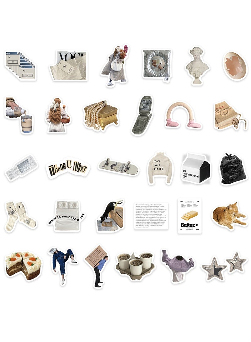 63 Pcs Minimalist Korean Stickers, Laptop Ledger, Water Cup, Ipad Phone Case Decoration, Waterproof Sticker - Image 3