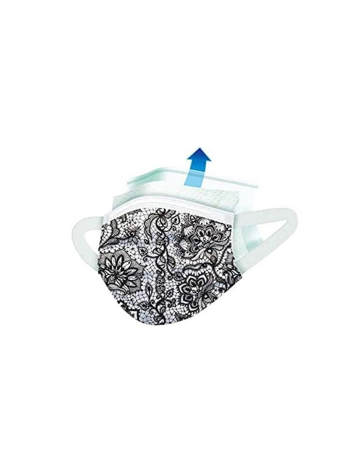 evony Patterned 3 layers Surgical Face Mask with Soft Elastic Ears for Kids 10 peices multicolor - Image 1