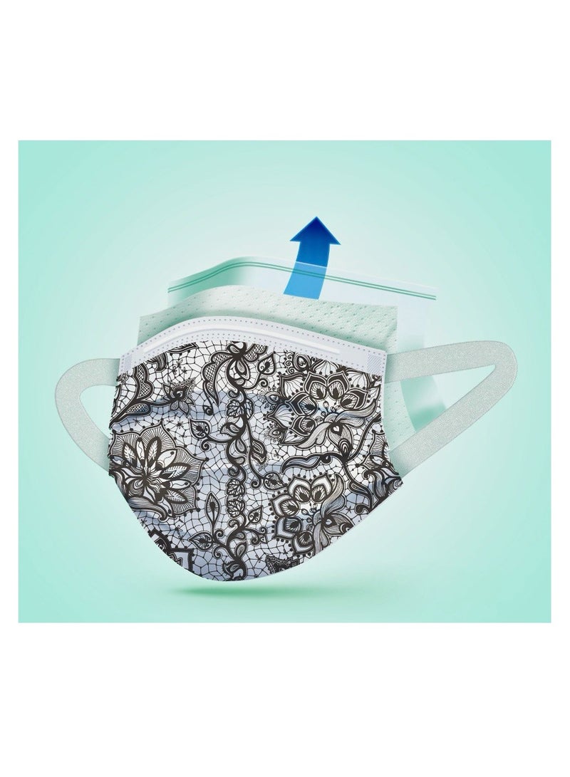 evony Patterned 3 layers Surgical Face Mask with Soft Elastic Ears for Kids 10 peices multicolor - Image 3