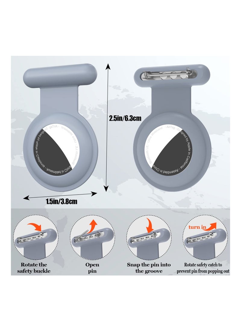 SYOSI - Hidden for Air Tag for Kids, Silicone Case for Airtag with Invisible Pin, Safer Than Bracelet Wristband Necklace Keychain (3 Packs, Pink & Orange & Grey) - Image 1