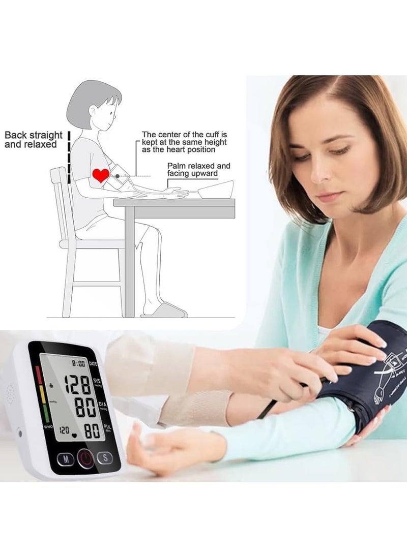 Pressure Monitor with BP Cuff, Digital Upper Arm Pressure Monitor, Upper Arm Pressure Machine with Voice Broadcasting, IHB Detection and Memory for 2 Users 99 Sets, Pressure Monitor for Home