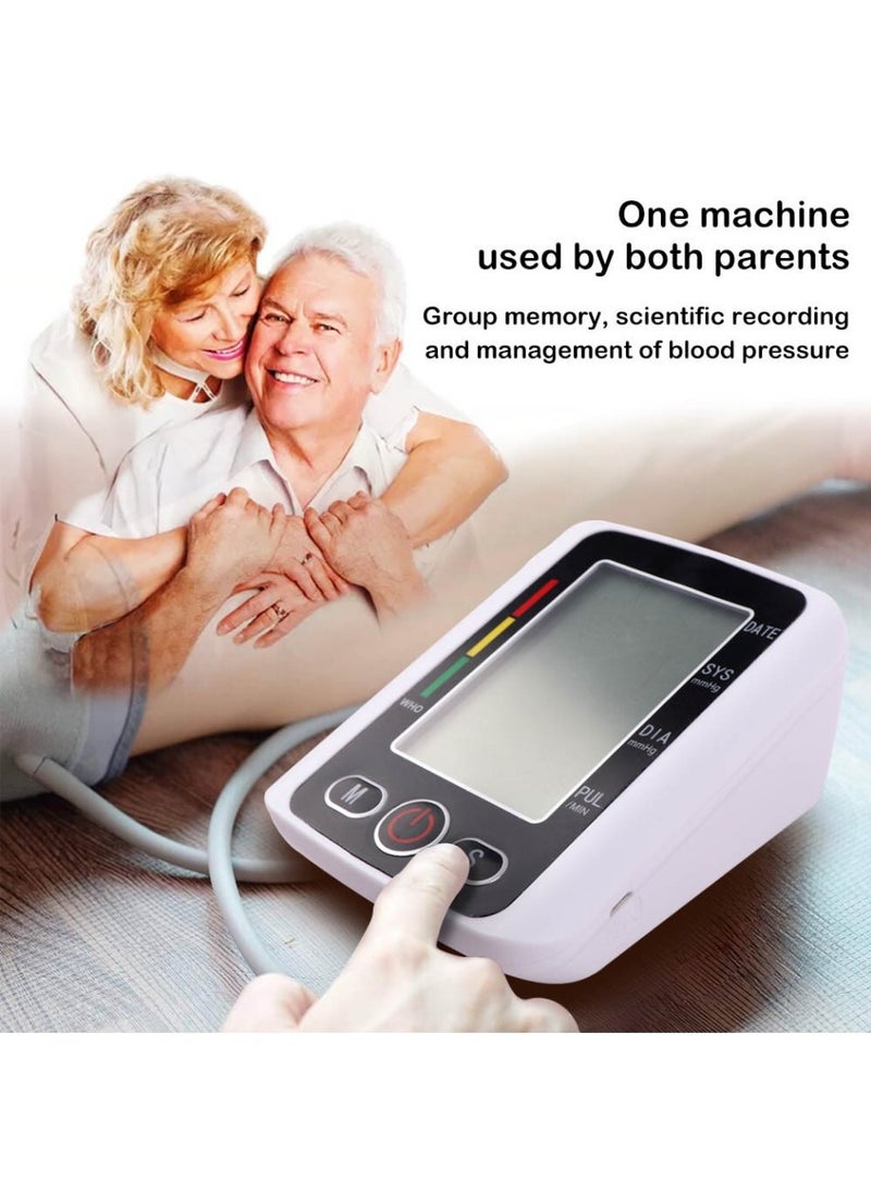 Pressure Monitor with BP Cuff, Digital Upper Arm Pressure Monitor, Upper Arm Pressure Machine with Voice Broadcasting, IHB Detection and Memory for 2 Users 99 Sets, Pressure Monitor for Home