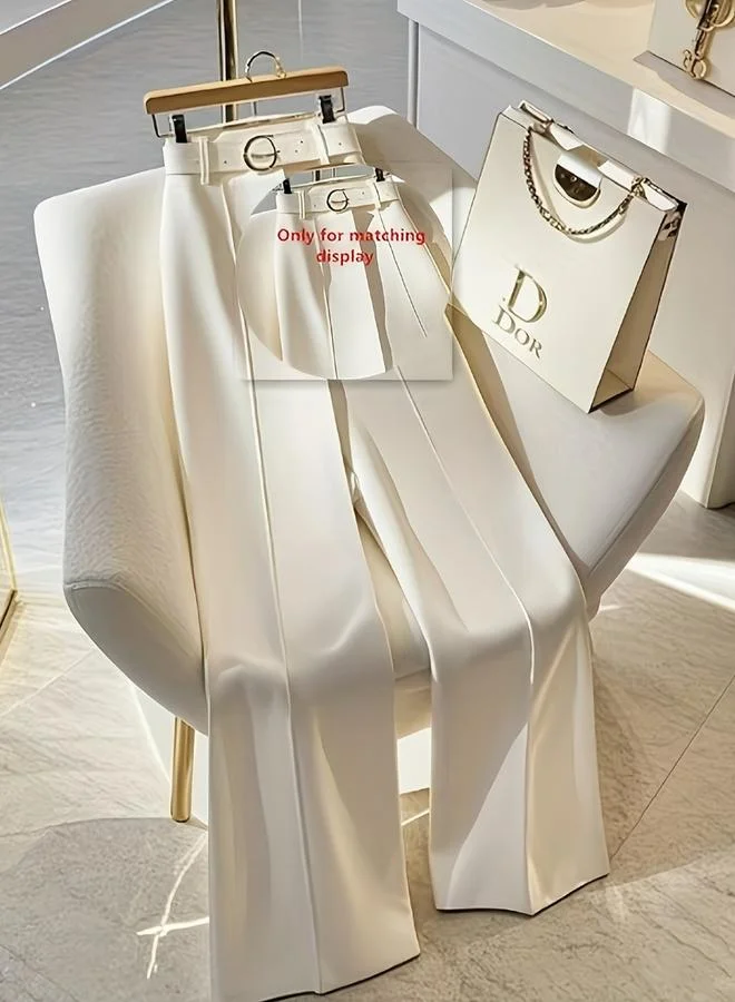 Take Two Solid Pocket Detail Straight Leg Pants