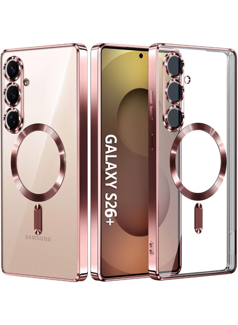 Magnetic Clear Case for Samsung Galaxy S26 Plus with Camera Lens Protector Magsafe Compatible Electroplated Soft TPU Shockproof Case for Samsung Galaxy S26 Plus - Image 1