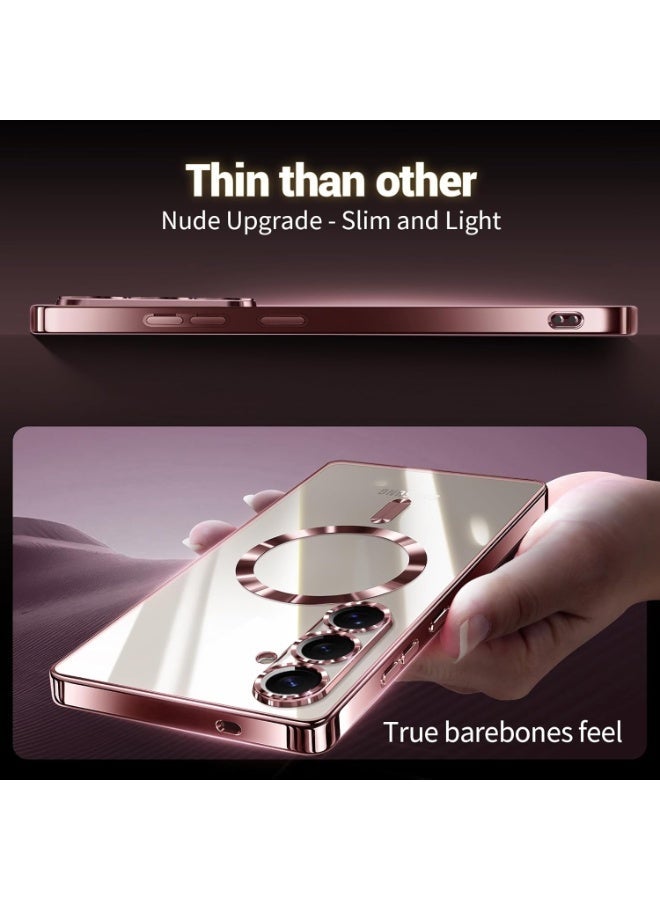 Magnetic Clear Case for Samsung Galaxy S26 Plus with Camera Lens Protector Magsafe Compatible Electroplated Soft TPU Shockproof Case for Samsung Galaxy S26 Plus - Image 3