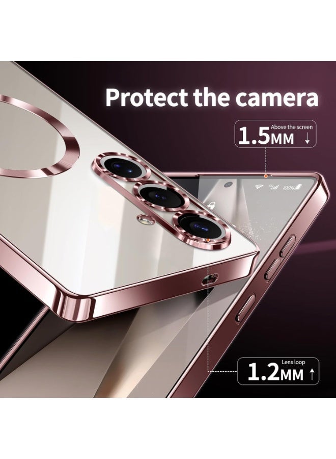 Magnetic Clear Case for Samsung Galaxy S26 Plus with Camera Lens Protector Magsafe Compatible Electroplated Soft TPU Shockproof Case for Samsung Galaxy S26 Plus - Image 4