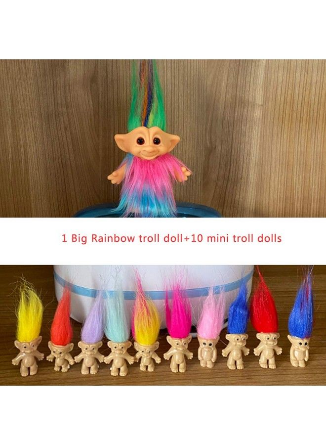 Yintlilocn 11Pack Pvc Vintage Troll Dolls Set Good Lucky Dolls Chromatic Adorable For Collections School Project Arts And Crafts Party Favors (Style1 11Pack) - Image 3