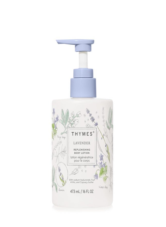 Thymes Large Replenishing Body Lotion - Moisturizing Body Lotion for Dry Skin - Scented with Notes of Velvety Lavender, Warm Rosewood, Fresh Clary Sage, & Earthy Violet (Lavender, 16 fl oz - Image 1