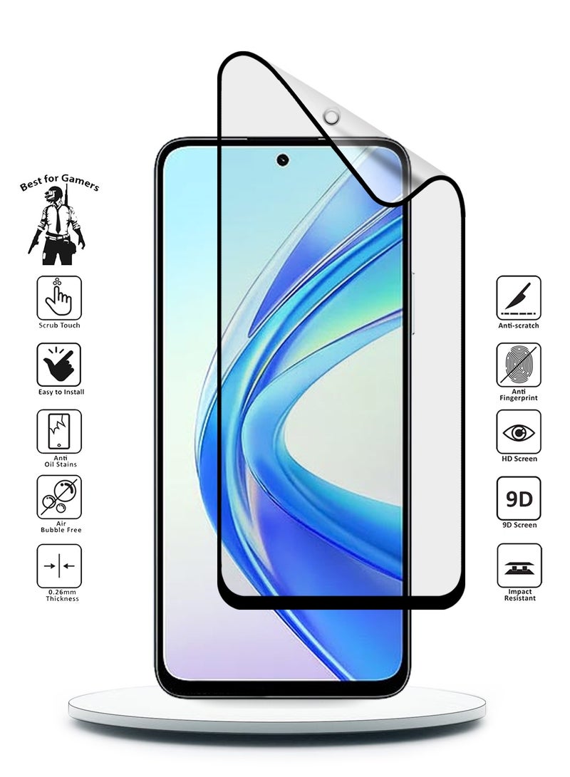 Wtech Honor X7b 4G 2023 Nano Ceramic Full Glue Full Cover Matte Flexible Protector (MSCNMN) -  Clear/Black - Image 2