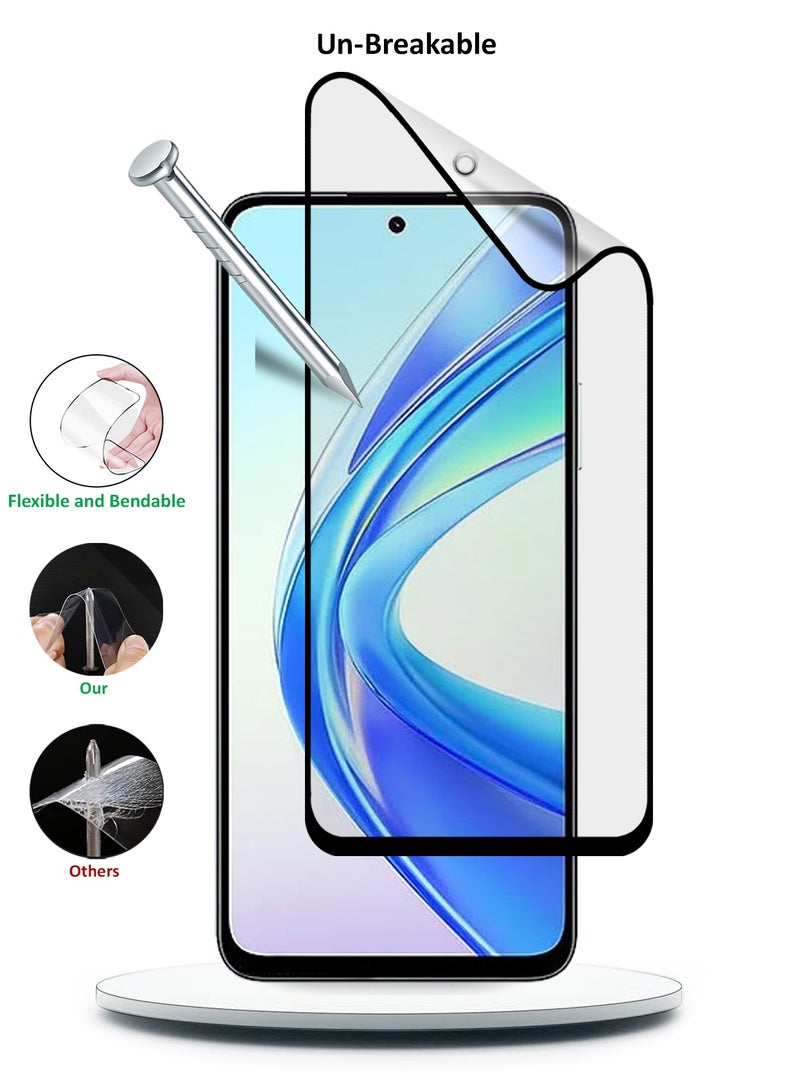 Wtech Honor X7b 4G 2023 Nano Ceramic Full Glue Full Cover Matte Flexible Protector (MSCNMN) -  Clear/Black - Image 3