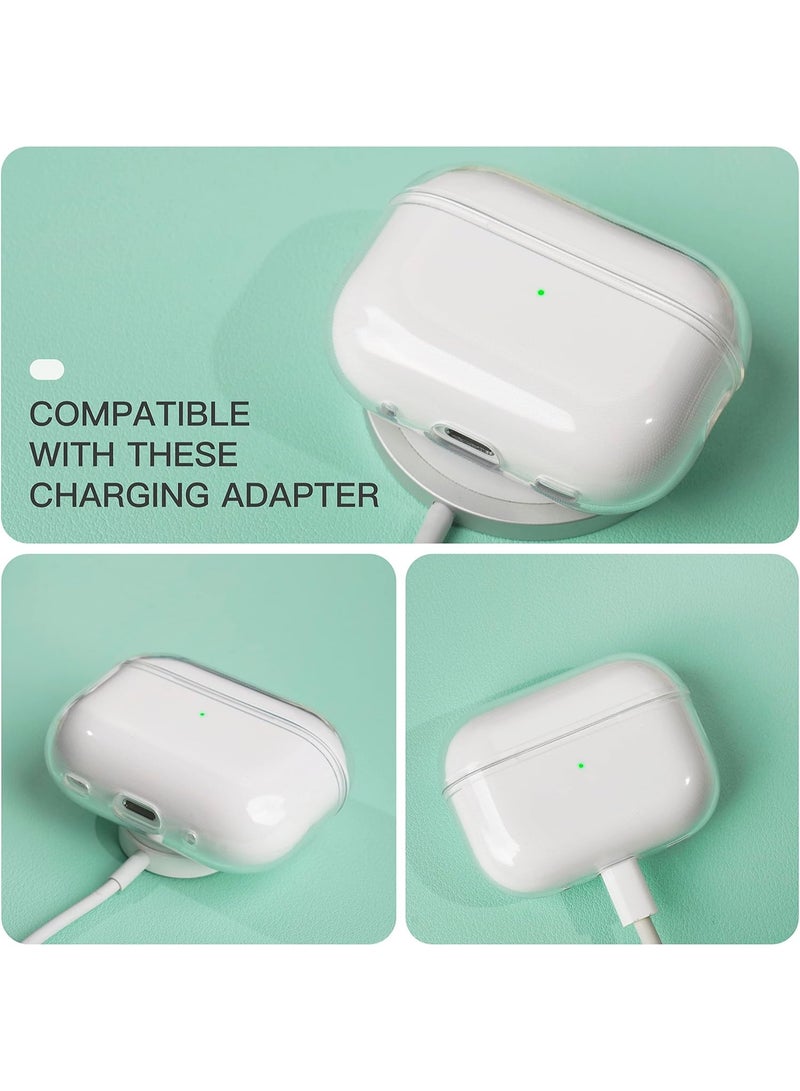Clear Soft TPU Case for AirPods Pro 2nd / 1st Generation (2019/2022/2023) – Anti-Yellowing Protective Cover with Lanyard, [Front LED Visible], Shockproof Slim Case Compatible with Wireless Charging - Image 3