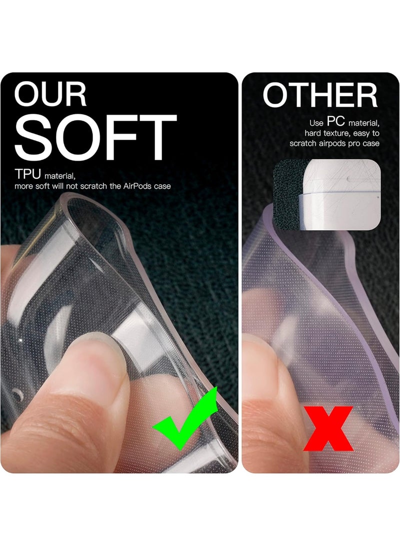 Clear Soft TPU Case for AirPods Pro 2nd / 1st Generation (2019/2022/2023) – Anti-Yellowing Protective Cover with Lanyard, [Front LED Visible], Shockproof Slim Case Compatible with Wireless Charging - Image 5