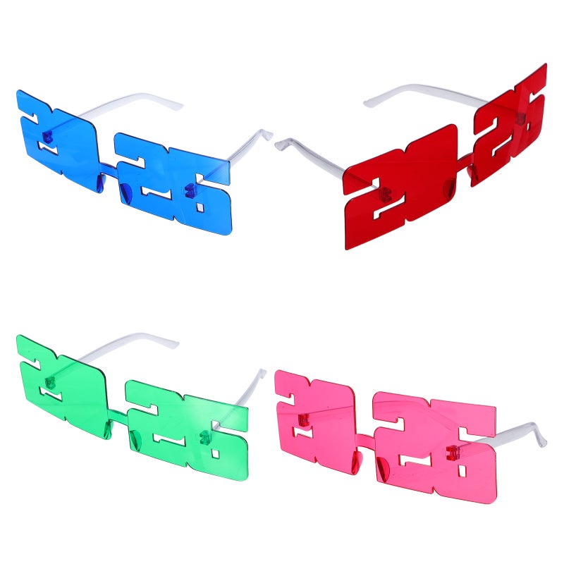 4pcs Number Glasses: Happy New Year'S Eve Glasses - Graduation 2026 Party Photo Prop Supplies - Number Eyewear Photo Props - Image 1