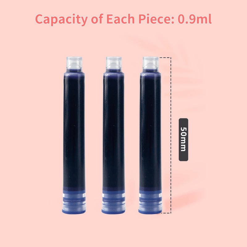 100 Pieces Fountain Pen Ink Cartridges Dark Blue Color Ink Refill Cartridge with 3.4 mm Bore Diameter for Office School Student Writing Stationery Supplies - Image 5
