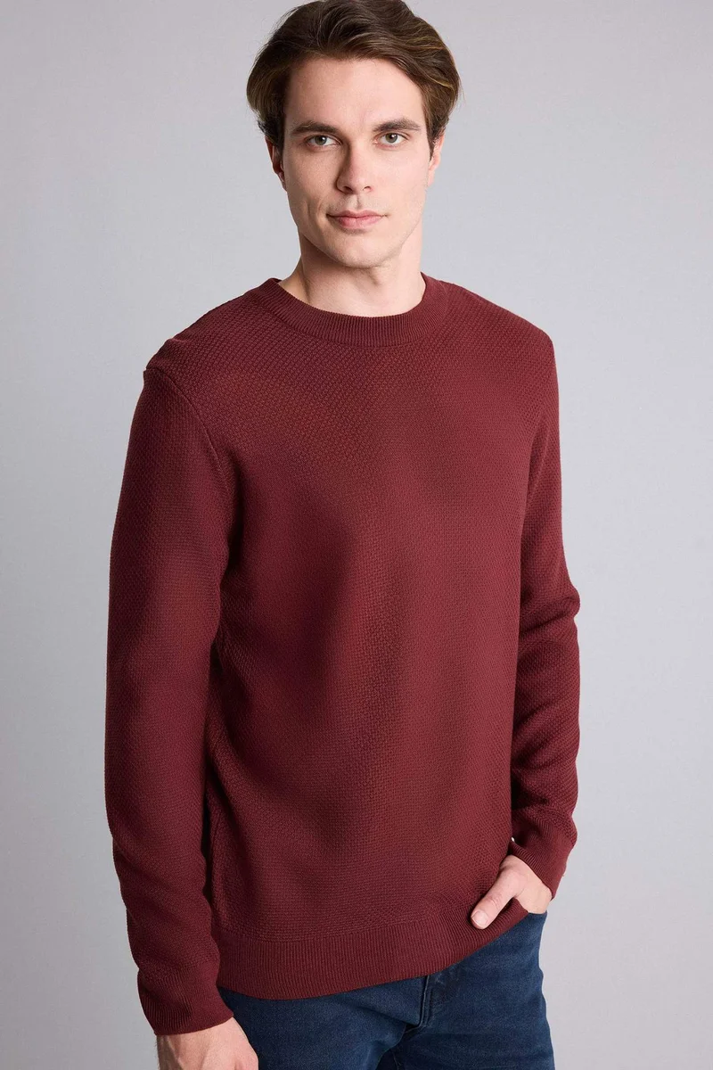 ديفاكتو Standard Fit Crew Neck Knitwear Pullover