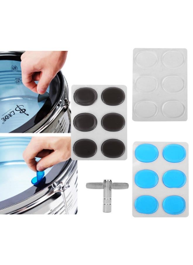 Thoraya Drum Accessory Set 3pcs Drum Gel Mute Silencer Muffler Pad & Drum Key Tool For Drum Kit  - Image 5