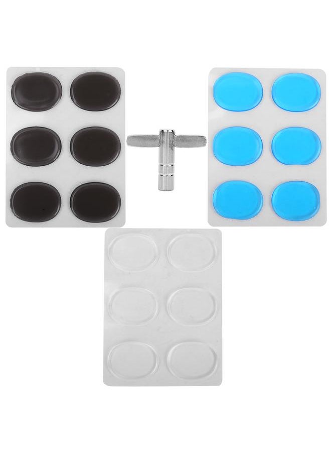 Thoraya Drum Accessory Set 3pcs Drum Gel Mute Silencer Muffler Pad & Drum Key Tool For Drum Kit  - Image 1