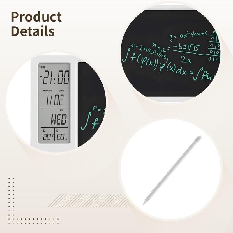 LCD Desk Calendar Writing Tablet with 10.3 in Display, Rechargeable Task Planner, Time Date Temp Display, Dementia Clock, Gift for Retirement Including Stylus - Image 4